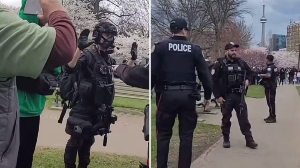 Police rush S.T.A.L.K.E.R cosplayer walking to Toronto anime event with replica gun