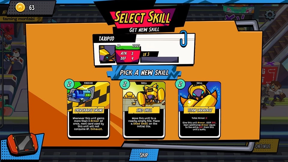Montabi skill selection