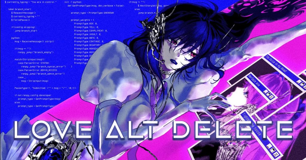 LOVE alt delete is a Y2K horror visual novel where you use one AI chatbot to help you date another that, don’t worry, doesn’t use the nasty generative stuff